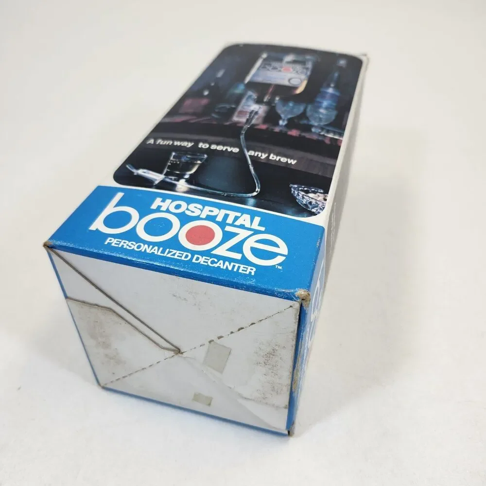 Hospital Booze Personalized Decanter Neo-Art Inc Box VTG 1970s Novelty Barware